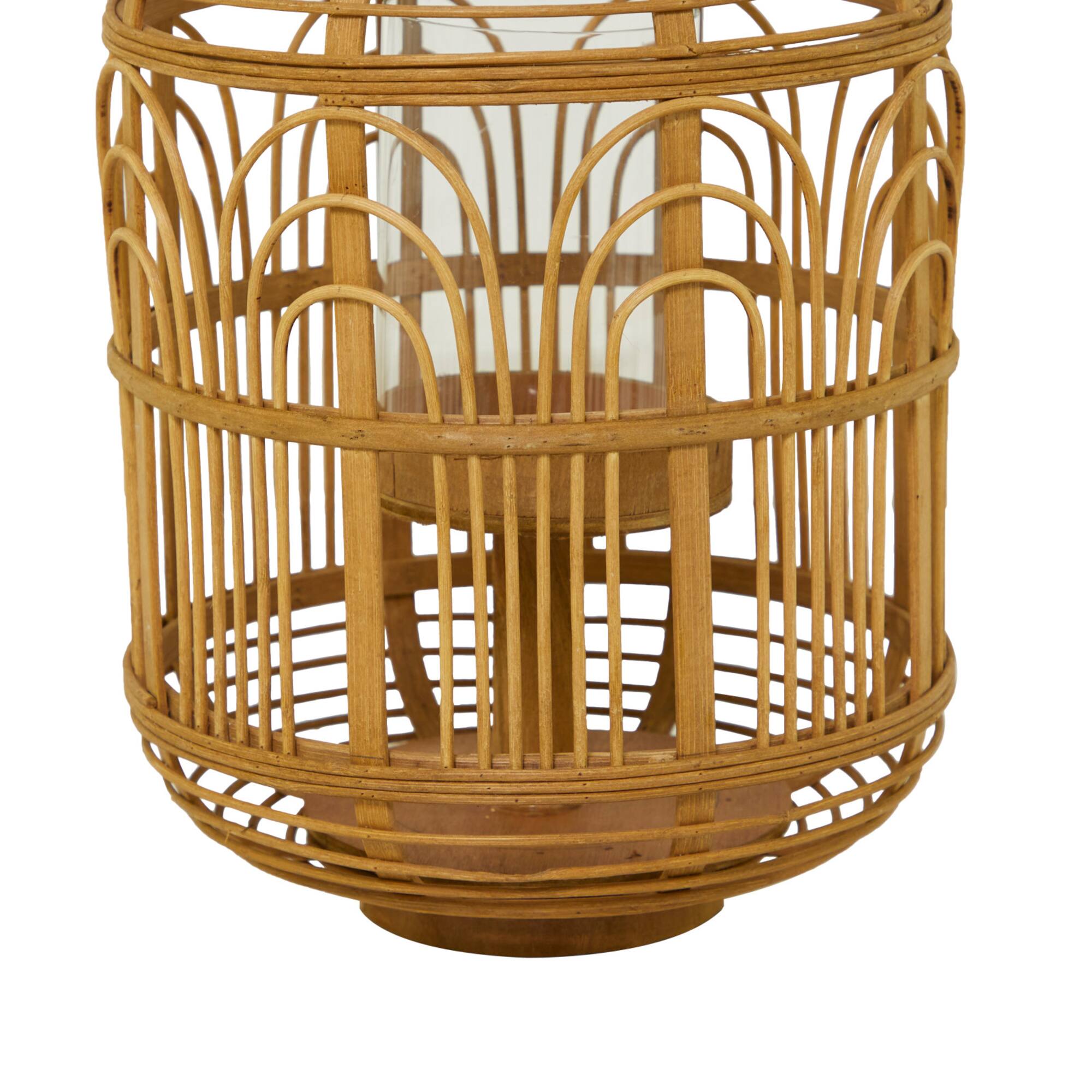 15" Tan Bohemian Bamboo Lantern